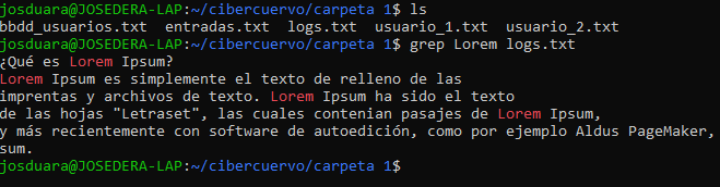 Ejemplo de comando grep en Linux